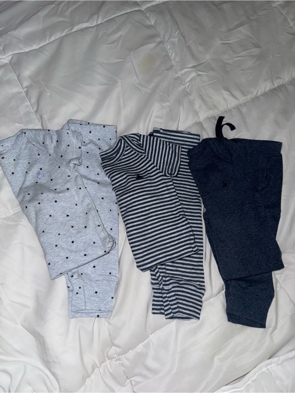 Baby Gap boys Navy & Gray Striped and Solid Pajama Bottoms Set
